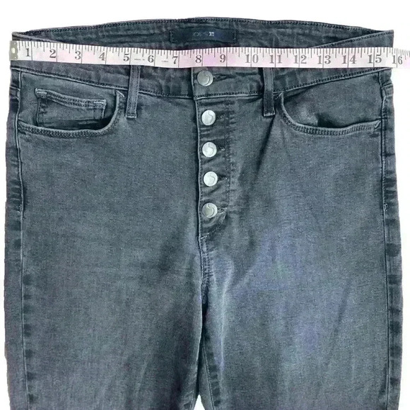 Joe’s Jeans Women’s High Rise Skinny Ankle Jeans Dark Gray Wash Frayed Hem Sz 31 - Picture 7 of 10